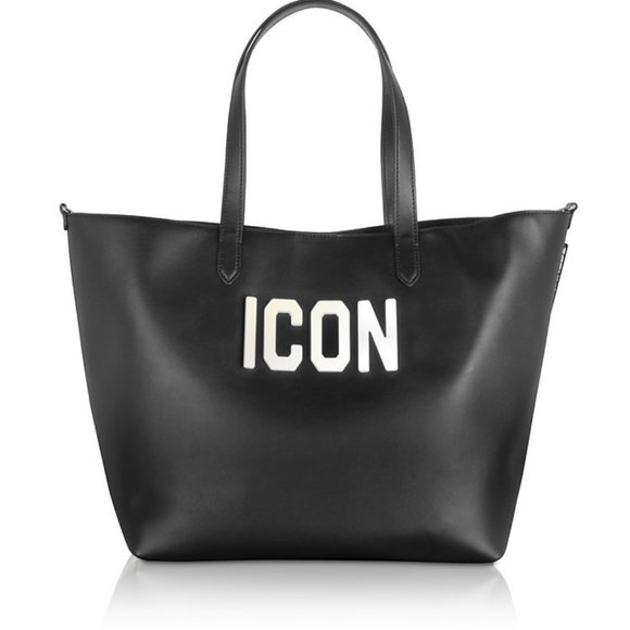 DSquared2 Black Leather and Plexy Icon Tote Bag - Picture 1 of 6